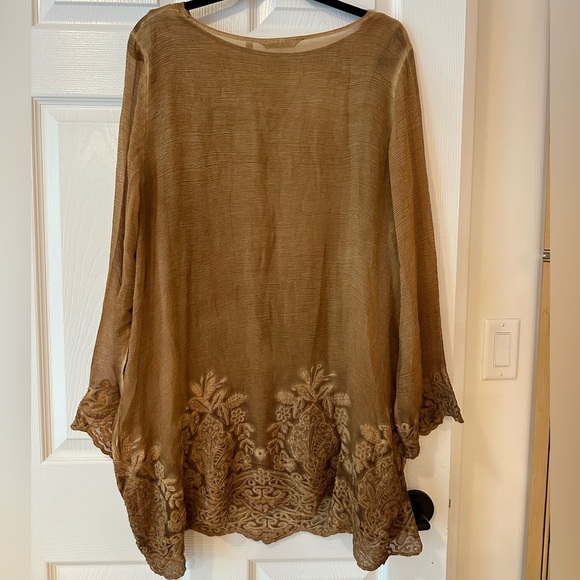 Soft Surroundings Renee Silk Cowl Tunic Embroidered NWT XL - Picture 4 of 4